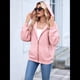 thumbnail image 4 of Sudadera con Capucha y Cremallera para Mujer, de Larga, para Otoño, con Capucha Extragrande, Chaquetas Informales de Moda Rosa XL, 4 of 9