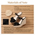 thumbnail image 3 of BLISSFUL STEP Women's Bow Double-strap Plaid Platform Slip Sandals Black 6, 3 of 5