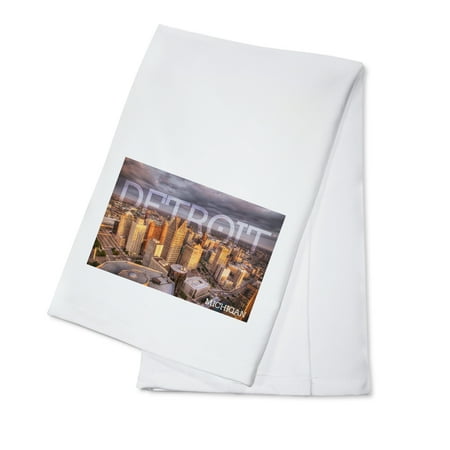 

Detroit Michigan City Aerial View (100% Cotton Tea Towel Decorative Hand Towel Kitchen and Home)