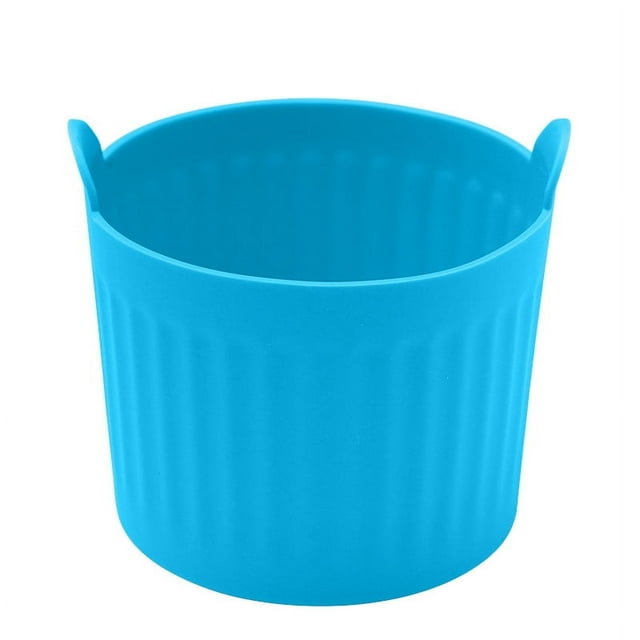 Nvzi 4 tazas de silicona para freidora de aire, 2,6 x 2,56 pulgadas, moldes de silicona para muffins para freidora de aire, color azul