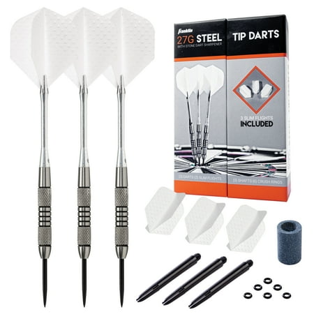 UPC: 0025725518166 | Franklin Sports 27Gram Professional Steel Tip Dart Set – Game Room Ready With Standard Flights  Slim Flights  Stone Sharpener  Nylon And Aluminum Saft
