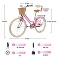 thumbnail image 4 of Tyethy Women Bike 24" Single Speed City Comfort Bicycle with Basket for 14+ , Pink, 4 of 8