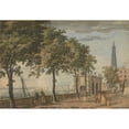thumbnail image 3 of John Inigo Richards 18x14 Black Modern Framed Museum Art Print Titled - York Watergate and Westminster Bridge (1796), 3 of 5