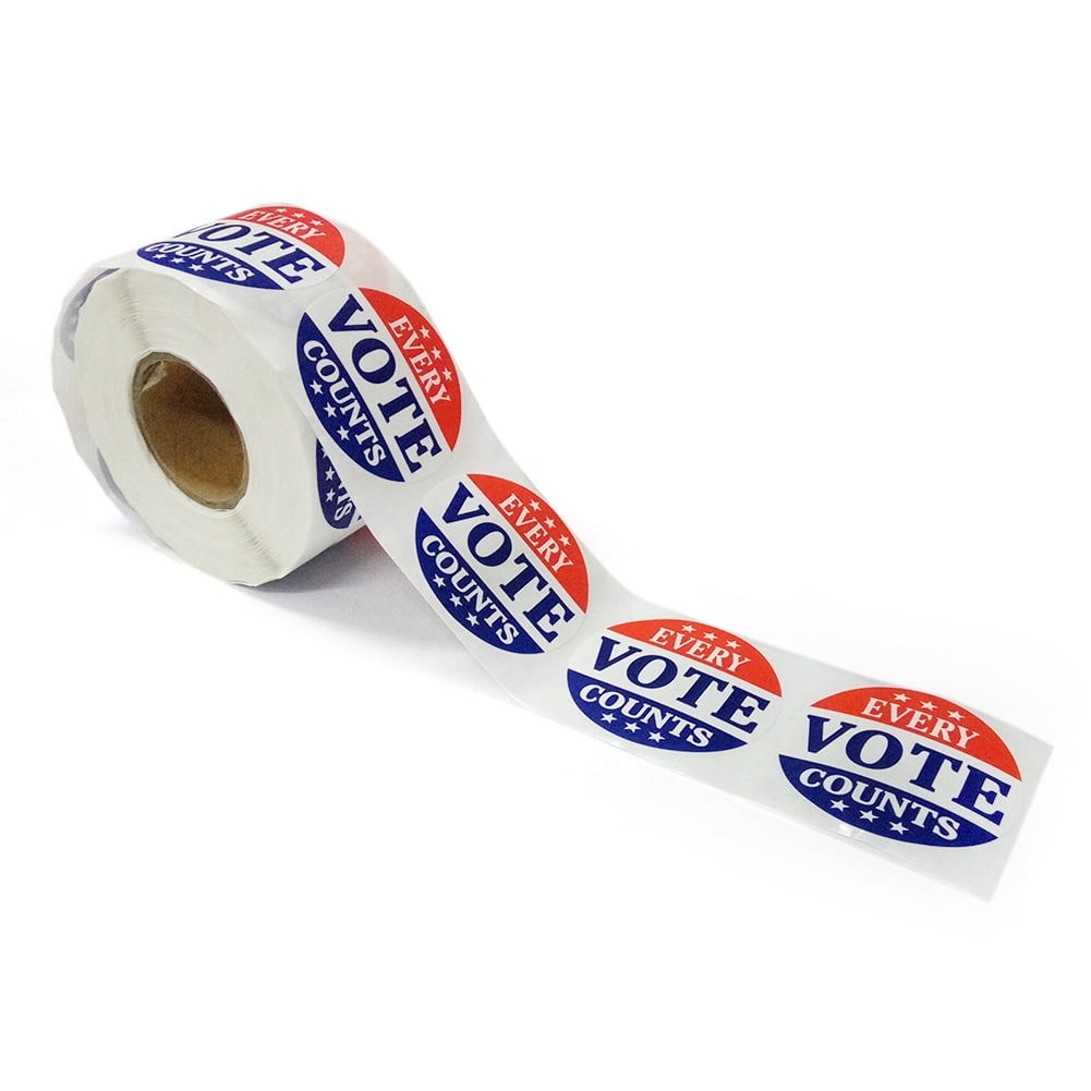 Muka "Every Vote Counts" Stickers, 2" Dia, 500Pcs/Roll