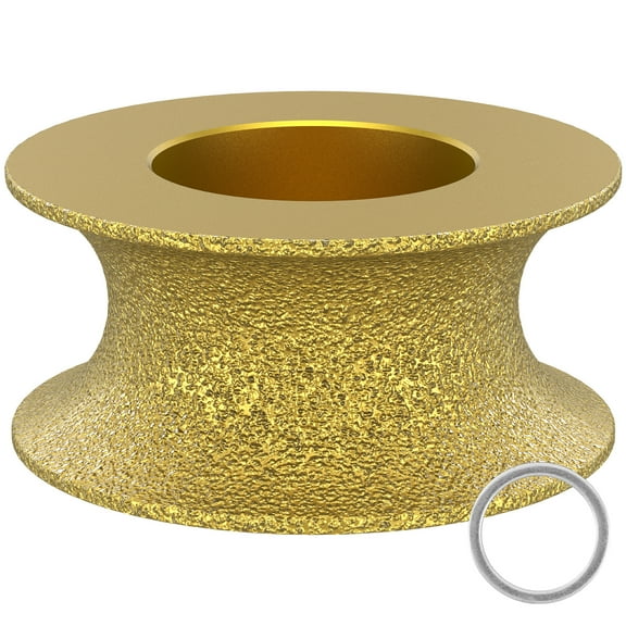 Grusce Edge Diamond Grinding Wheel 3inch Profile Hand Diamond Wheel Demi-Bullnose Edge Grinding Disc Wear Resistant Tile Marble Edge Grinding Wheel 46 Grit 30/35mm for Marble Granite Grinding