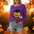 thumbnail image 2 of WEIWEN Halloween Sweatshirts for Women Halloween Sweatshirt Womens Halloween Shirts Salem Apothecary Graphic Pullover Hocus Pocus Long Sleeve Tops Purple, S, 2 of 4