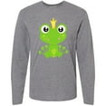 thumbnail image 3 of Inktastic Cute Frog, Green Frog, Frog Prince, Crown Long Sleeve T-Shirt, 3 of 5