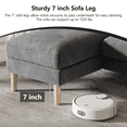 thumbnail image 3 of BedLuxury 100" U-Shape Sectional Sofa with Chaise, Chenille Modern Couch with High Legs for Living Room, Apartment, Dark Gray, 3 of 10