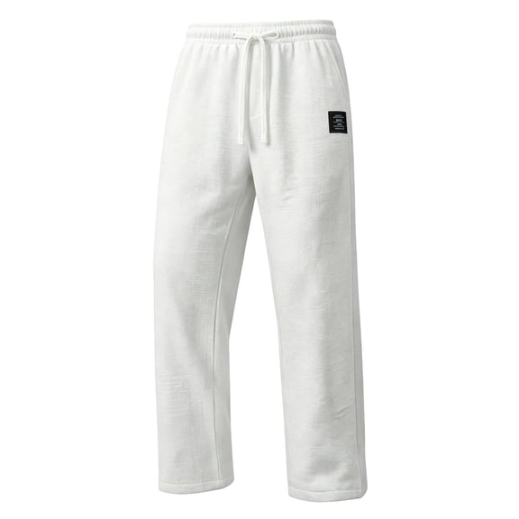 cfhntfmh Mens Beach Pants Drawstring Straight Leg Lightweight Pants with Pockets Loose Trendy Outfits (White,X-Large)