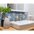 thumbnail image 2 of 4" X 4" Blues and Crema Peel And Stick Removable Tiles, 2 of 9