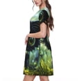 thumbnail image 2 of Disketp Cute Big-Eyed Black Cat para Vestido de Manga Corta para Mujeres, Vestidos de Verano para Mujeres, Casual y Holgado para la Playa, 2 of 6