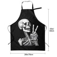 thumbnail image 2 of Hippie Skull Skeleton Adjustable Apron with 2 Pockets Funny Chef Bib for Gift Painting Cooking Garden, 2 of 7