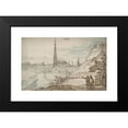 thumbnail image 2 of Joris Hoefnagel 14x11 Black Modern Framed Museum Art Print Titled - View Of&nbsp;Landshut, 2 of 5