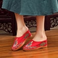 thumbnail image 4 of Zapatillas informales de tacón alto bordadas para mujer, zapatos planos Oxford de estilo chino con cara teatral, zapatillas de casa con cuña, 4 of 5