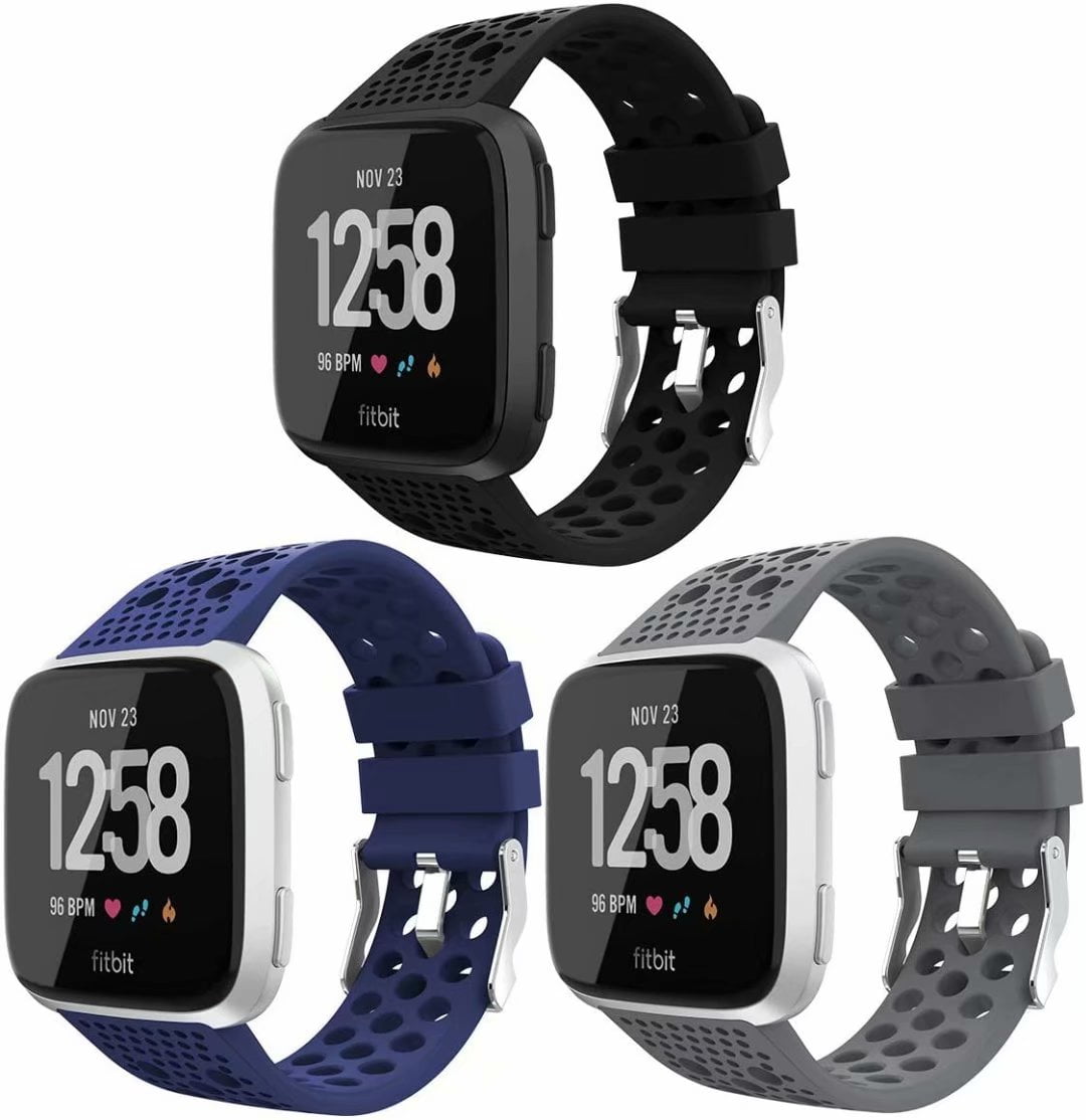 Small Large 3 Pack Compatible Fitbit Versa Smartwatch for Women Men 