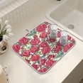 thumbnail image 7 of Ryvnso Retro Rose Flowers Dish Drying Mat for Kitchen Countertop 16x18 Small Dish Pad Drainer Rack Dish Sink Mats, 7 of 7