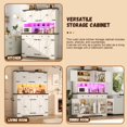 thumbnail image 6 of ANPOO 71" Tall Farmhouse Kitchen Pantry Cabinet with LED Light, Power Outlet & 8 Doors with Door-mounted Storage, Large Freestanding Storage Hutch with Open Countertop for Dining Room, Living Room, 6 of 7