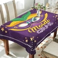 thumbnail image 4 of Coolnut Mardi Gras Tablecloth, Waterproof Washable Polyester Square Table Cover, Durable Tablecloth for Kitchen Dining Table Party Decor, 54"x54", 4 of 7