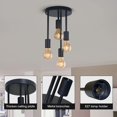 thumbnail image 4 of Lámpara de techo vintage, lámpara de techo industrial de metal retro E27 LED lámpara de araña negra 4 enchufes lámpara colgante para comedor cocina sala de estar bar restaurante, sin bombillas (negro) brillar Electrónica, 4 of 5