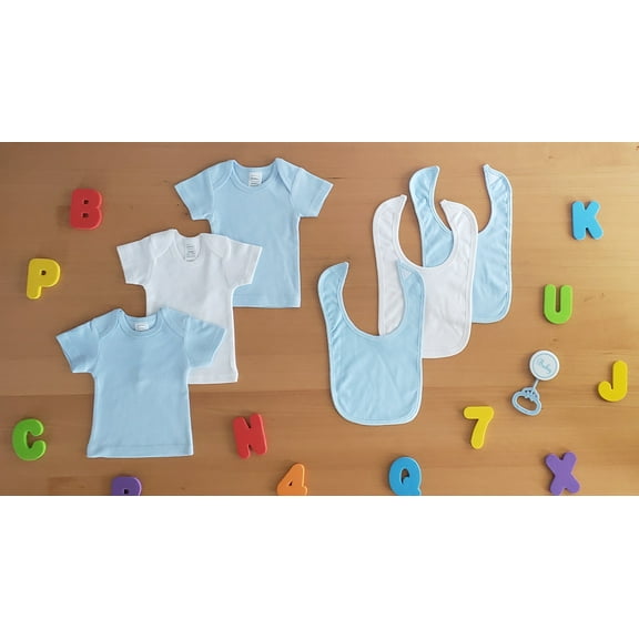 Blue and White Shirts with Bibs 6 pc