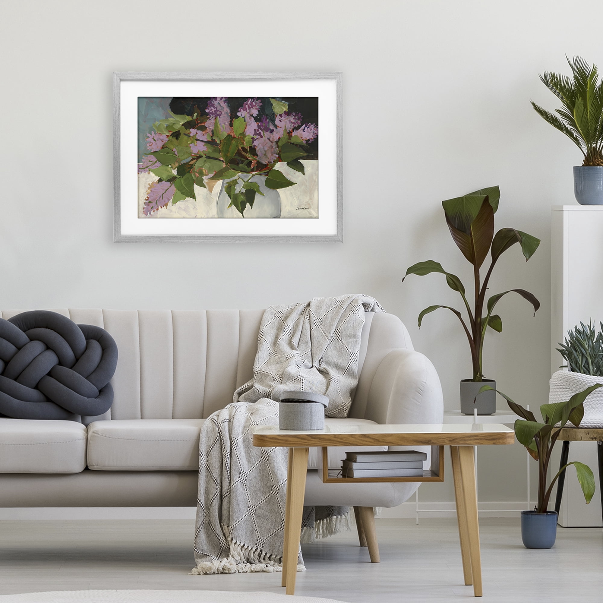 Stupell Industries June Lilacs Bouquet Gray Framed Print Under Glass, design by Katherine Lovell