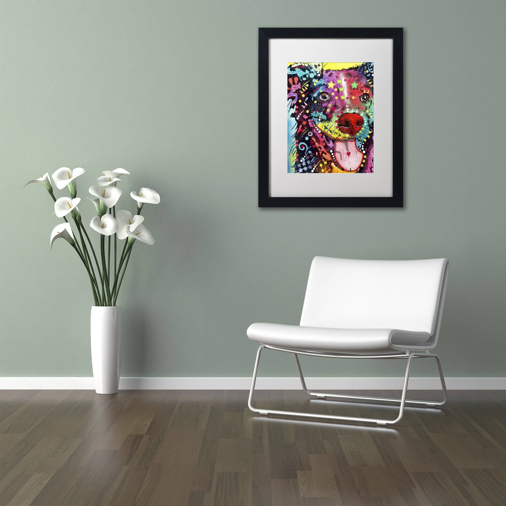 Trademark Fine Art "Dak 1" Canvas Art by Dean Russo, White Matte, Black Frame