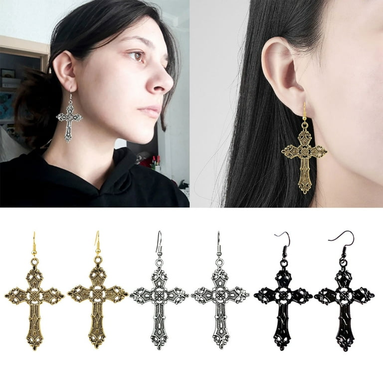 Vintage cross earrings sale