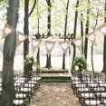 thumbnail image 2 of Bandera De Boda Guirnalda Empavesado De Yute Rústico Bandera Triangular Blanco, 2 of 5