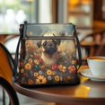 thumbnail image 3 of Kuiaobaty Pug Daisy Butterfly Print Crossbody Bag for Women, Lightweight Vegan Leather Hobo Handbag Crossbody, Wear Resistant Casual Messenger Purse with Adjustable Strap for Travel, 3 of 7
