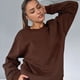 thumbnail image 4 of Suéteres de Cuello Redondo de de Gran Tamaño para Mujer, Tops Bonitos para Otoño e Invierno, Ropa Preppy para Chicas Adolescentes Café L, 4 of 9