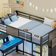 thumbnail image 2 of KICODE Twin Size Loft Bed with Desk&Clothing Rack,Twin Size Metal Loft Bed with 11 Storage Drawers,Charging Station,LED Lights and Coat Rack,13.4" Safety Guard & Stair,Black, 2 of 9