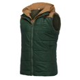 thumbnail image 3 of Men's Plus Size Outdoor Winter Vest Outerwear Hooded Padded Puffer Sleeveless Vest Green M, 3 of 6