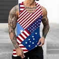 thumbnail image 2 of FUZHIQ Men's Patchwork American Flag Sleeveless Tank Top 4th of July Muscle Shirt Casual Breathable Vest for Independence Day Summer Holiday Workout Street Daily Wear,XXXXL, 2 of 4