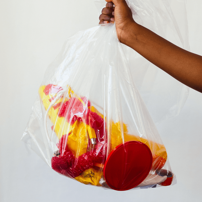 Netko Clear Plastic Garbage Bags - 4 Gallon Waste Bags for Kitchen
