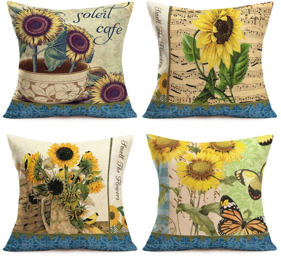 Details about   Retro Flower Print Sofa Throw Pillow Cases Cushion Cover Waist Throw Home Decor 
