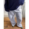 thumbnail image 3 of Women Y2k Casual Pants Stripe Elastic Waist Baggy Straight Leg Pants Streetwear with Pockets, 3 of 7