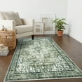 thumbnail image 2 of Suelur Washable Rugs 3x5 Green Area Rugs Non-Slip Entryway Rugs Soft Low-Pile Printed Distressed Medallion Rug Floor Carpet for Bedroom Entrance Foyer Living Room, 2 of 8