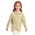 thumbnail image 5 of GrmtClth Girls School Uniform Breathable Pique Polo Shirts Lapel Collar Back to School Plain Basic Tee Shirts Green 2-3Years, 5 of 8