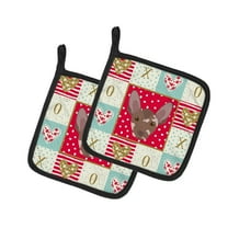 Carolines Treasures CK5219PTHD Mexican Hairless Dog Love Pair of Pot Holders, 7.5HX7.5W, multicolor
