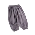 thumbnail image 2 of Huanglei Kids' And Linen Pants With Elastic Waist Long Pants Skin Friendly For Active Boys & Girls Boys Sweatpants Joggers, 2 of 4