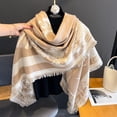 thumbnail image 4 of 2024 Chal cálido para mujer, bufanda gruesa de lujo de cachemira, manta de invierno, chal informal con estampado, pashmina, bufanda, poncho de viaje, estolas, Echarpe, 4 of 5