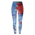 thumbnail image 2 of TOWED22 4th of July American Cute Leggings Tummy Control Tights American Flag Sporty High Rise Patriotic(Grey,XXL), 2 of 5
