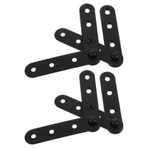 4PCS Black Stainless Steel Straight Brackets for Wood Furniture Cabinet Repair Easy Installation