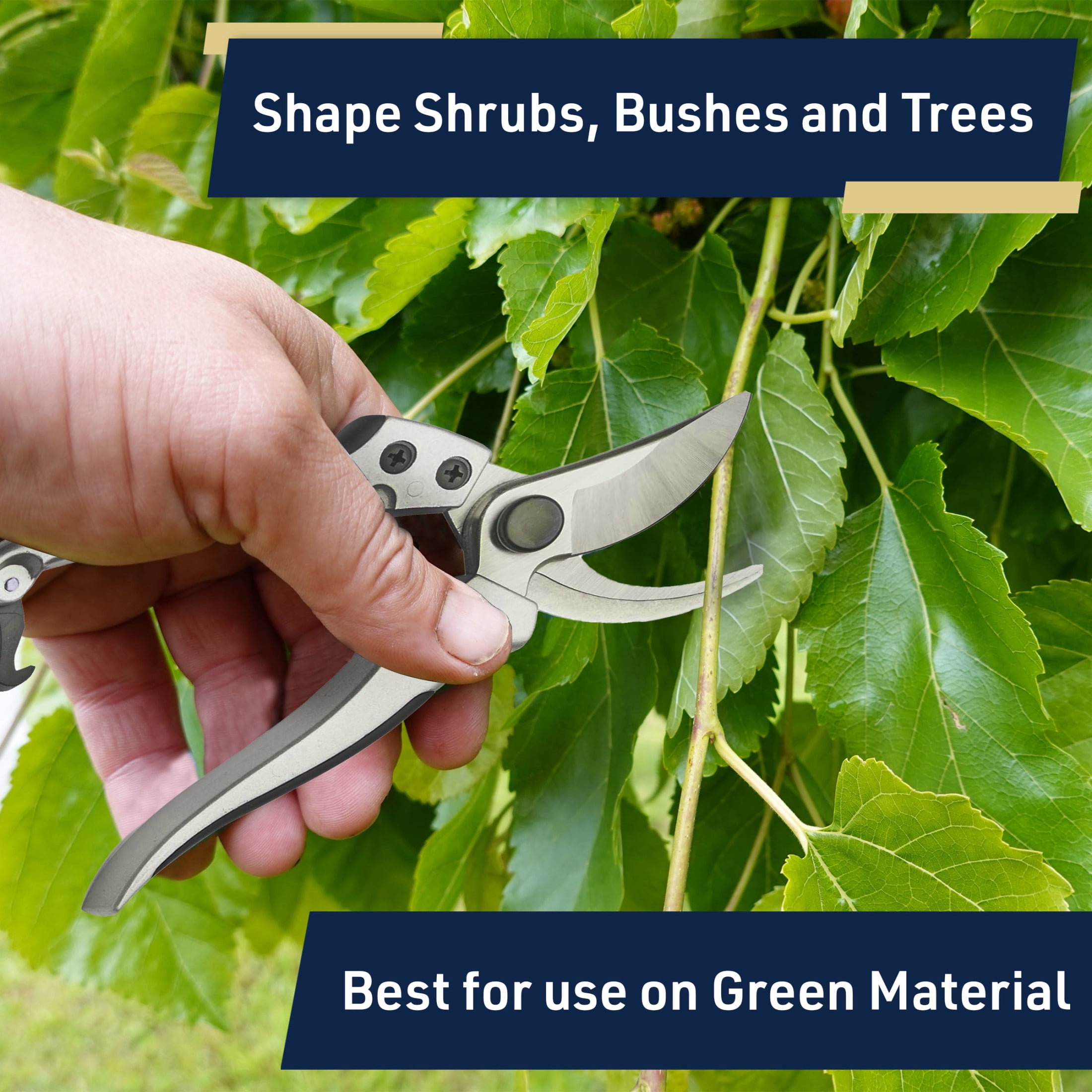 Kings County Tools 8” Bypass Pruning Shears – Garden Hand Clippers with Sharp Blades & Grip Handles
