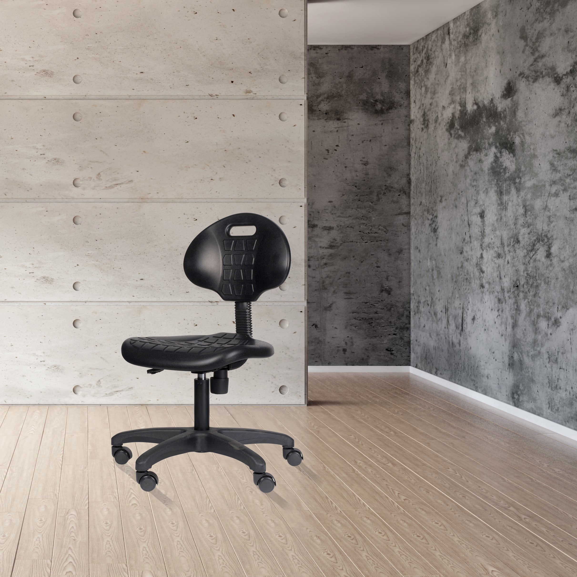 Hampden Furnishings Romulus Collection 16"-21" Rolling Swivel Task Chair, Black