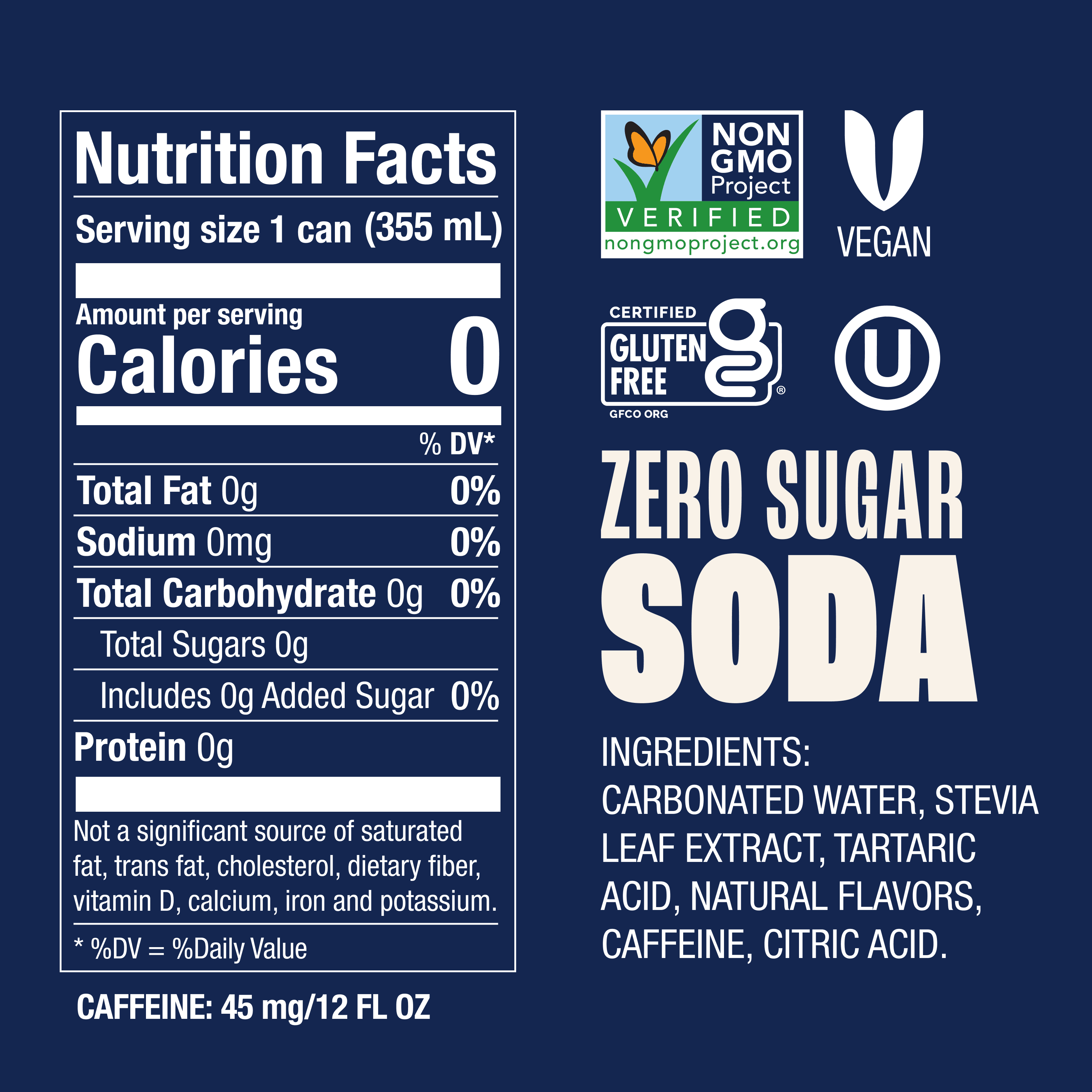 Zevia Zero Calorie, No Sugar Cola Soda Pop, 12 fl oz, 8 Pack Cans, (Pack Of 2)