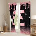 thumbnail image 3 of Manfei Kawaii Bow Personalized Initial E Curtains Pack of 2 (42x84 Each) for Girls,Gradient Glitter Print Curtains Blackout for Kids Teens,Lightweight Room Decor, 3 of 6