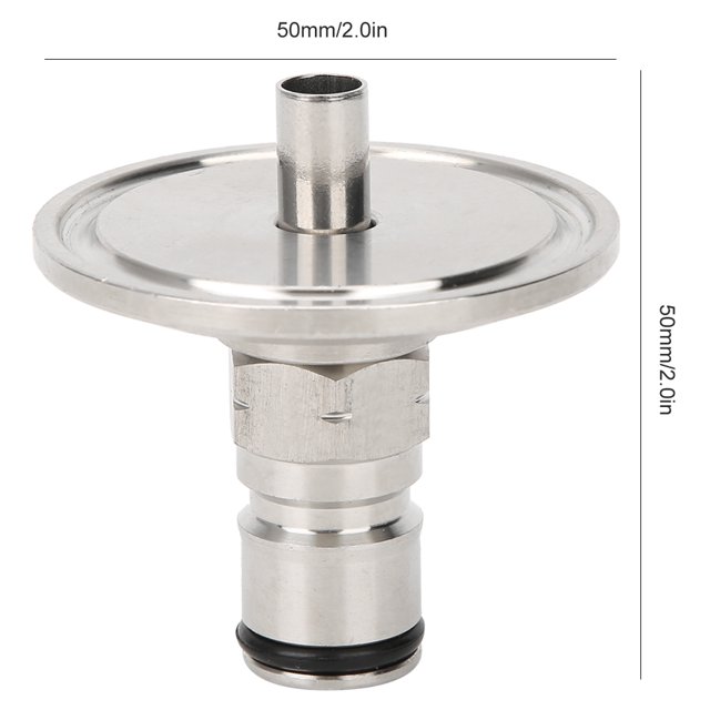Adaptador Tri Clamp sin Soldadoura, Poste de Gas, Plata Duradera para Piezas de Reemplazo de Accesorios de Preparación Cervecera