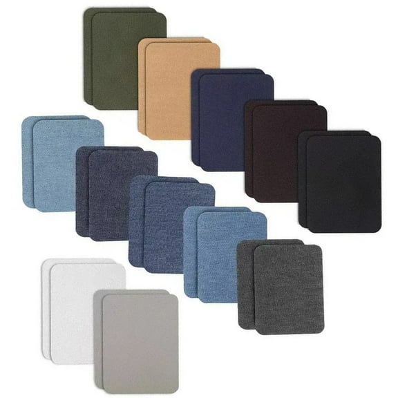 Yammee 20/24 Pieces/Set Jeans Patches Denims Repair Patches Iron-On Patches Self-Adhesive Patches for Clothing Hole Repairing