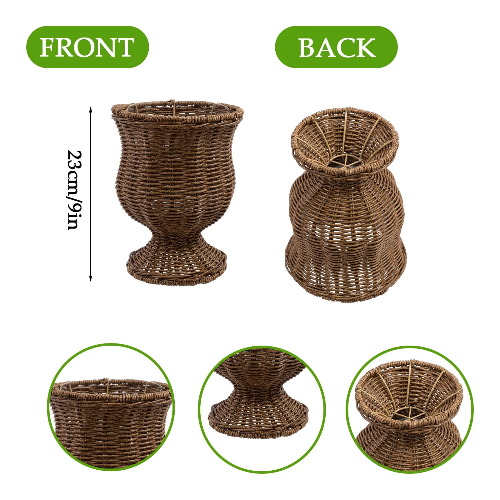 HIELLFQ Woven Rattan Planter Flower Pots Home Decor Natural Plant Pots for Flowers Branches Ideal Easter Decorations for Outdoor Indoor